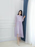 子牧棉麻夏裝 女時(shí)尚立領(lǐng)套頭七分袖盤(pán)扣有內襯百搭連衣裙0763 淺紫色 M(建議105斤以?xún)? 曬單實(shí)拍圖