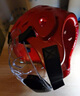 邁飛特 跆拳道頭套頭盔散打護具訓練護頭帽子兒童空手道防護面罩裝備 紅色【無(wú)味】包用五年（不帶面罩 S 曬單實(shí)拍圖