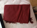 浪莎羔羊毛圍巾女冬款純色保暖休閑時(shí)尚素色披肩圍脖兩用禮盒裝新品 酒紅 曬單實(shí)拍圖