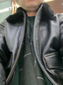 VIIBOYG1真皮皮衣男頭層牛皮飛行服員機(jī)車皮毛領(lǐng)夾克中年冬季加厚外套黑 黑色 L （160-180斤） 曬單實(shí)拍圖