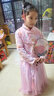 微愛(ài)的小松鼠（weiaidexiaosongshu）漢服女童 唐裝仙女裙小學(xué)生古裝兒童禮服公主裙春秋旗袍套裝 225 粉色長(cháng)袖 繡花部分有兩種隨機發(fā) 140 曬單實(shí)拍圖