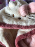 Hello Kitty女童睡袍珊瑚絨睡衣兒童秋冬法蘭絨加厚親子造型浴袍家居服 雙層加厚款 粉色513258 110CM適合身高105-115 曬單實(shí)拍圖