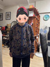 FSHE奶奶裝棉襖加厚加絨開衫保暖棉服衣媽媽中老年外套上衣女 藏青小花 3XL 建議120-145斤 曬單實(shí)拍圖