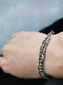 YLXLG手鏈男潮鈦鋼鏈條男生個(gè)性霸氣男士寬手鏈情侶女學(xué)生日韓版潮 【兩件套】手鏈 曬單實(shí)拍圖