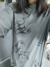 嵐杳2024短袖新款歐貨大阪中長款短袖t恤女夏韓版ins潮寬松全碼原宿風(fēng) 灰色 L 曬單實拍圖