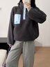 Teenie Weenie小熊女裝休閑冬季搖粒絨衛衣立領(lǐng)半開(kāi)襟雙面穿套頭衫 深灰色 M (165) 曬單實(shí)拍圖