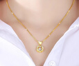 澳門(mén)9999真金女士項(xiàng)鏈韓版黃金色吊墜24k 時(shí)尚簡(jiǎn)約鎖骨項(xiàng)鏈轉(zhuǎn)運(yùn)珠 心心相愛(ài)+盒子鏈 曬單實(shí)拍圖
