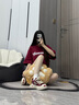 奇安達(dá)【夏之光同款】厚底增高情侶板鞋男女鞋新款透氣帆布休閑鞋子男女 酒紅色 38 曬單實(shí)拍圖