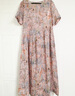 亦朵夏印花苧麻連衣裙女中長(cháng)款寬松短袖氣質(zhì)裙子 灰粉 M 曬單實(shí)拍圖