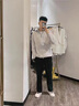 羅蒙（ROMON）毛衣男士2025年秋冬新款純色半拉鏈針織polo衫休閑男裝線衣 深灰色 XL【121-140斤】 曬單實(shí)拍圖