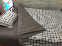 曼克顿（MANKEDUN）全新水洗棉床上四件套纯色简约裸睡家用学生宿舍床单被套三套件 莫奈-月雾灰 四件套1.8m床-适用被套200*230cm 实拍图
