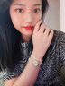 MKGO【生日禮物送女友】女士手表女輕奢女表鑲鉆防水石英鏈表生日禮物 金色+檢定證書+禮盒 曬單實拍圖
