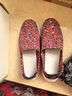 克卜勒 新款編織鞋女拼色套腳一腳蹬休閑懶人鞋輕便透氣運動(dòng)優(yōu)雅媽媽鞋個(gè)性彩虹迷彩馬賽克 紅色 36 曬單實(shí)拍圖