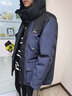 君羽白鵝絨男女款700蓬加厚時(shí)尚牛仔風(fēng)白鵝絨防風(fēng)防水羽絨服013 深藍-黑色（男女同款） M 推薦男121-140斤/女111-125斤 曬單實(shí)拍圖