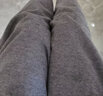 歐小倉星空呢毛呢感闊腿褲ins博主穿搭八分打褶垂感靴褲 1527 黑灰色 M 曬單實(shí)拍圖