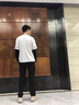 花花公子（PLAYBOY）商務(wù)休閑褲子男春秋季新款時(shí)尚簡(jiǎn)約韓版修身直筒褲潮流百搭長(cháng)褲男 黑色 X-3333HH9908 31 曬單實(shí)拍圖