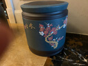 尊壺 紫砂茶葉罐普洱茶餅罐大號七子餅裝茶罐子茶具套裝彩繪米桶茶缸 平蓋七餅 冬梅 紫綠 曬單實(shí)拍圖