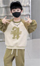 FNJ KIDS男童運(yùn)動套裝秋冬2025新款帥氣男孩加絨衛(wèi)衣兒童休閑兩件套 綠色 110 (身高100-110cm) 曬單實拍圖