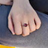 她世代2.5ct鸽血红红宝石戒指18K金镶钻彩宝戒指女一物一证 7*9MM(充填)(864860) 7-21#现货 圈号请备注 实拍图