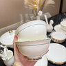 漢茗高級感景德鎮(zhèn)碗碟筷套裝家用輕奢簡約骨瓷碗盤餐具整套喬遷禮物 釉下彩丨高檔皮箱裝丨 80件套 曬單實拍圖