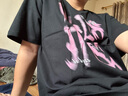 POUM模糊印花短袖t恤男夏季高街復(fù)古美式半截袖上衣服潮流休閑體恤衫 YGB-EX92黑色 3XL （尺碼偏小，建議選大一碼） 曬單實拍圖