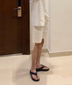 艾梵斯貝亞麻短褲男休閑褲夏季韓版寬松潮流棉麻五分褲純色沙灘中褲直筒褲 卡其色 L 曬單實(shí)拍圖