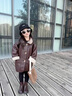 G.DUCKKIDS小黃鴨童裝女童外套冬季2024新款加厚兒童皮衣小女孩時尚衣服保暖 咖色 90 （建議寶寶10-12公斤 24-36 曬單實拍圖