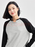 佐丹奴美式風(fēng)球服女時(shí)尚純棉小U領(lǐng)上衣撞色插肩長(zhǎng)袖T恤女13324719 曬單實(shí)拍圖