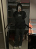 唐號  衣服衛(wèi)衣男連帽2022秋季新款原宿港風(fēng)外套春秋款ins潮牌oversize高街 男女同款衛(wèi)衣 黑色 XL 曬單實(shí)拍圖