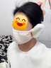 紅妝聚美秋冬云朵口罩耳罩一體加絨加厚保暖防風(fēng)護耳電動(dòng)車(chē)摩托車(chē)防塵面罩 奶白色護耳口罩【加厚加絨防曬】 均碼 曬單實(shí)拍圖