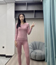 貓人（MiiOW）保暖內(nèi)衣男女秋冬打底衫棉褲套裝秋衣秋褲莫代爾毛衫無痕純棉恒溫 HY-MOU424415女套裝-豆沙紅 L 曬單實拍圖