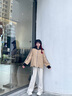 艾萊依短款羽絨服女士新款冬季時尚拼接針織翻領(lǐng)軟糯外套運動短裝 松果棕 S 155【建議80-110斤】 曬單實拍圖