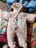 嘉貝艾爾嬰兒衣服秋冬裝加厚保暖棉衣嬰兒連體衣包腳寶寶衣服0-1歲 粉色貓咪 59cm 曬單實(shí)拍圖