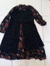 莎妮朵罗女装春秋款新品假两件中长款雪纺裙显瘦款遮肚子连衣裙裙子15315 黑色 3XL建议150-165斤穿着 实拍图
