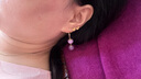 中國黃金黃金耳釘足金耳飾女款耳針?biāo)娜~草送老婆女友生日禮物媽媽 約0.76g+國檢證書 曬單實(shí)拍圖