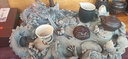 萬(wàn)壺園 紫砂茶寵擺件可養描金金蟾茶寵功夫茶具配件茶玩非變色蟾蜍招財擺件茶臺茶桌茶道茶具擺件茶道零配 紫泥 曬單實(shí)拍圖