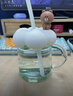 膳魔師（THERMOS）玻璃杯LINEFRIENDS三麗鷗酷洛米泡泡花朵泡芙系列把手兒童吸管杯 粉色可妮花朵杯TEGB-500S 500ml 曬單實(shí)拍圖