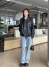 香影復(fù)古機(jī)車皮衣女夾克2025秋季新款翻領(lǐng)寬松甜酷美拉德開衫外套 咖啡 L 曬單實(shí)拍圖