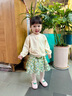 幼歌（YOUGE）【阿克蘇好棉】嬰幼兒春季手工鉤花花朵開(kāi)衫舒適毛衣 淺杏 90 cm 曬單實(shí)拍圖