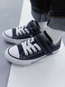 匡威（Converse）童鞋兒童低幫帆布鞋春季男女童全明星新品經(jīng)典款軟底魔術(shù)貼帆布鞋 黑色[經(jīng)典款新版】 偏大選小一碼 29 【建議腳長(cháng)19cm】 曬單實(shí)拍圖