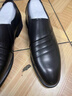 老爺車(chē)男士皮鞋真皮休閑皮鞋男青中年爸爸鞋一腳蹬軟皮男鞋正裝德比鞋男 LYCL3728黑色 42 曬單實(shí)拍圖