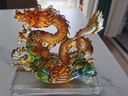 琉璃龍擺件辦公室龍形藝術(shù)裝飾品客廳桌面水晶工藝品定制開業(yè)禮品 行大運(yùn)彩色(小號(hào)) 曬單實(shí)拍圖