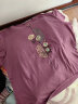 俞兆林（YUZHAOLIN）中老年人夏装女妈妈装短袖T恤衫天丝棉大码宽松半袖老人奶奶上衣 豆沙紫 5XL[160-175斤] 晒单实拍图