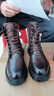 柯盾（KEDUN）馬丁靴男真皮新款英倫風(fēng)冬季加絨保暖棉靴戶(hù)外高幫復古防滑工裝靴 棕色（加絨棉靴） 42 曬單實(shí)拍圖