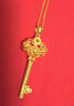 航民首飾 黃金吊墜足金999花絲鑰匙項(xiàng)墜XYG1165工費(fèi)80元/件生日情人節(jié)禮物 3.98g  曬單實(shí)拍圖