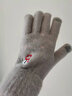 玉柳緣 手套女冬季韓版可愛(ài)針織毛線(xiàn)手套女秋冬季百搭騎行加絨加厚保暖手套觸屏五指手套防風(fēng)全指學(xué)生手套 灰色 彈性-均碼 曬單實(shí)拍圖