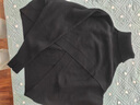 sdeer圣迪奧冬季女裝保暖舒適常規款無(wú)扣長(cháng)袖純色開(kāi)衩通勤休閑高領(lǐng)背心針織衫S20483523 黑色/91 M/165 曬單實(shí)拍圖