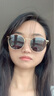 緣目（YUANMU） 劉仁娜同款偏光太陽鏡女2022年新款防紫外線墨鏡男開車韓版潮小臉ins網紅眼鏡 【劉仁娜同款】金框-黑灰片 曬單實拍圖