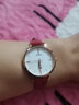 依波（EBOHR）手表女學(xué)生依波手表鋼帶腕表手表女士腕表日歷商務(wù) （精致小巧）白面紅皮帶 51350147 曬單實(shí)拍圖