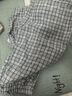 男士格子短褲日系睡褲夏季純棉布水洗棉薄款沙灘五分褲外穿家居褲 藍灰色 大格水洗棉男短褲HLL XL 160-180斤 曬單實拍圖